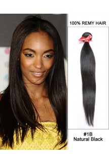 14” #1B Natural Black Straight Weave 100% Remy Hair Human Hair Extensions 14” #1B Natural Black Straight Weave 100% Remy Hair Human Hair Extensions